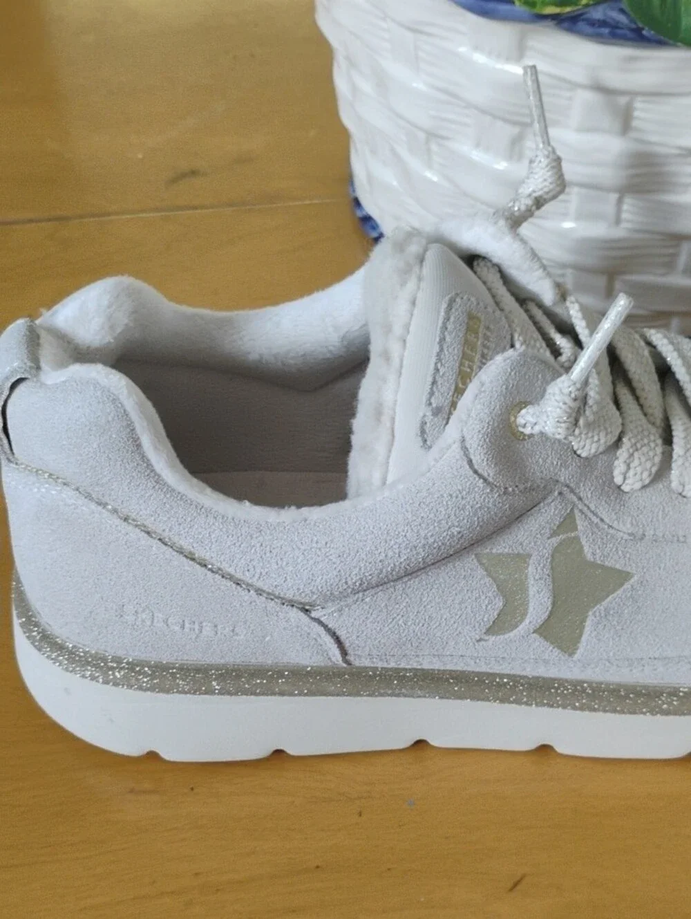 Sketchers Star Accent Sneaker with Glitter Trim